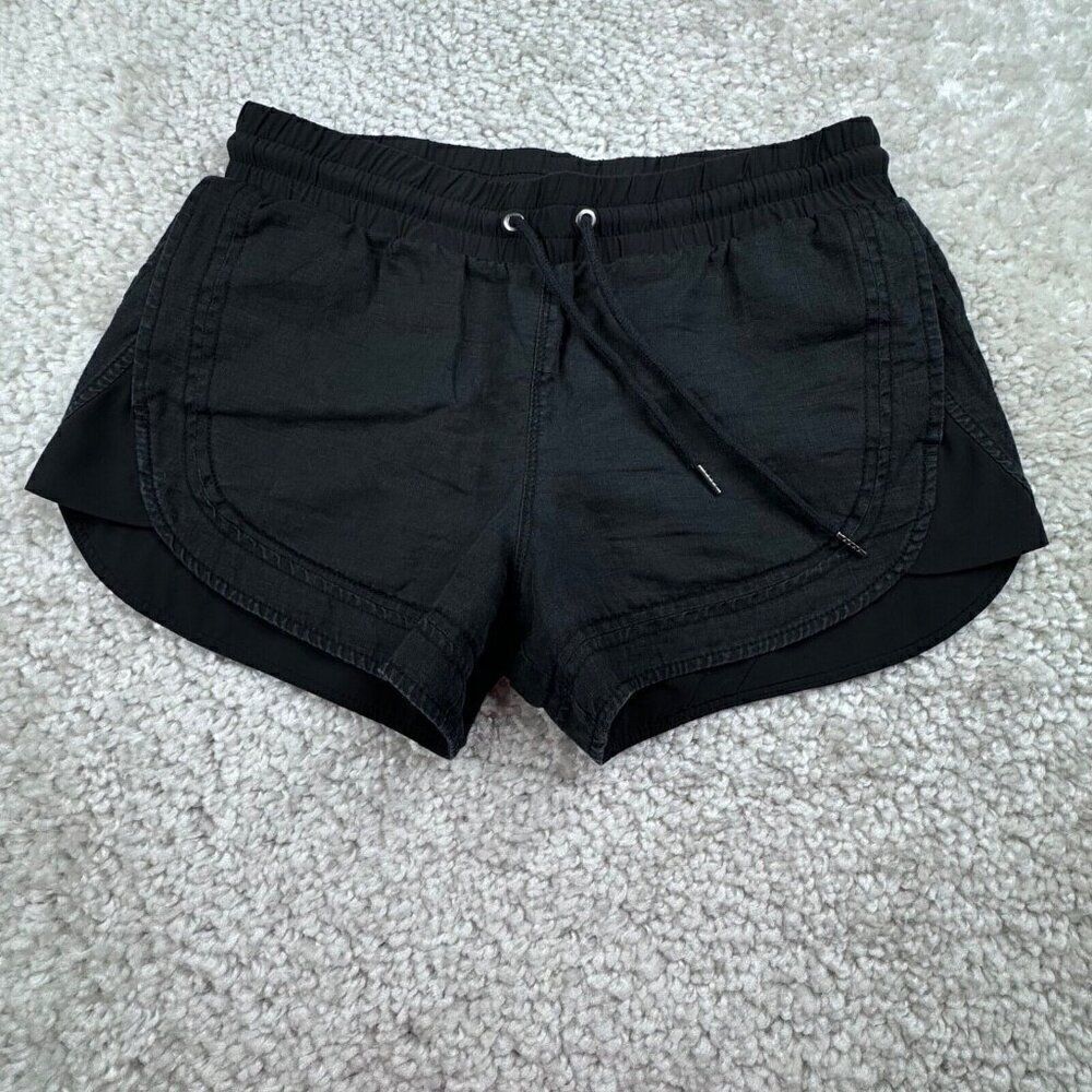 Athleta Beachside Bali Linen Shorts Black - Picture 2 of 9